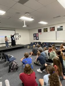 Jaqueline Vuki, Theatre Teacher at Elkridge Middle School, Demonstrates Improvisation For a Beginning Theatre Class.